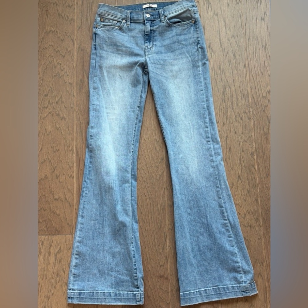 7 For All Mankind Dojo Light Blue Flare Jeans
